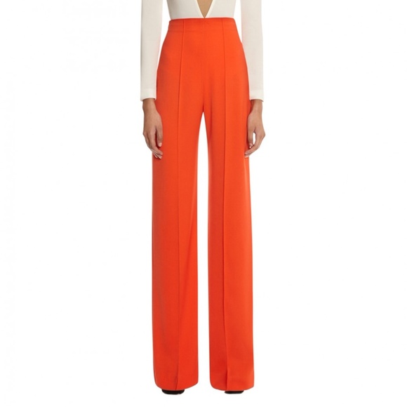 orange high waisted trousers